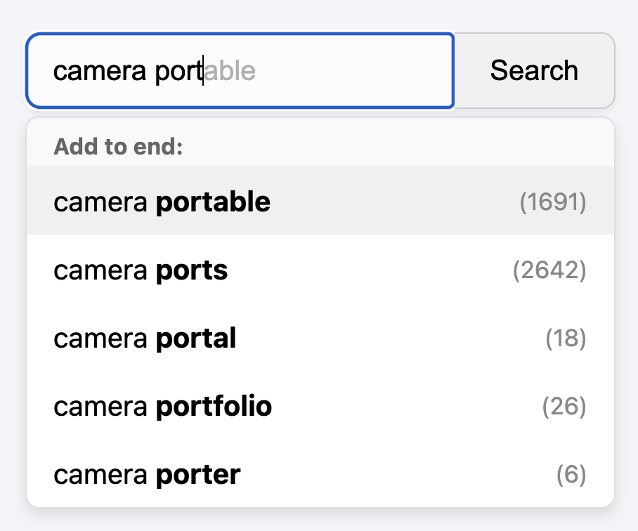 AI-Powered Search Suggestions Demo